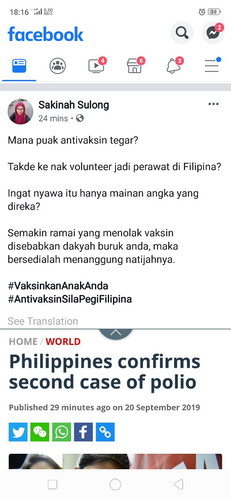 Penyakit polio sudah menular semula.
