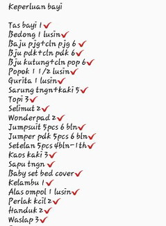 keperluan bayi