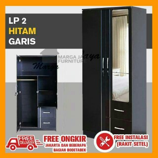 lemari 2 pintu + cermin