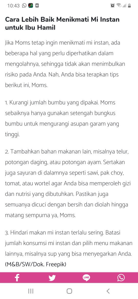 Cara Aman makan mi instant utk BUMIL