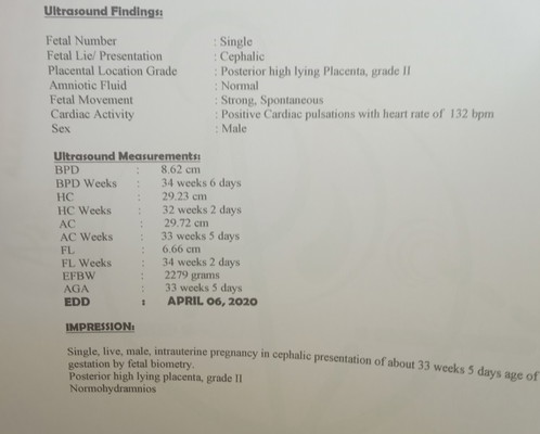 ULTRASOUND RESULT