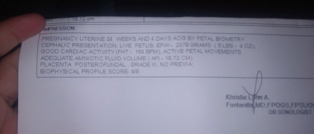 Estimated fetal Weight