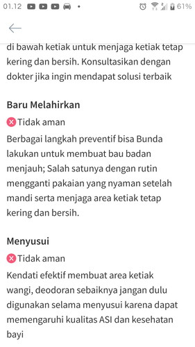 deodorant pengaruhi asi??