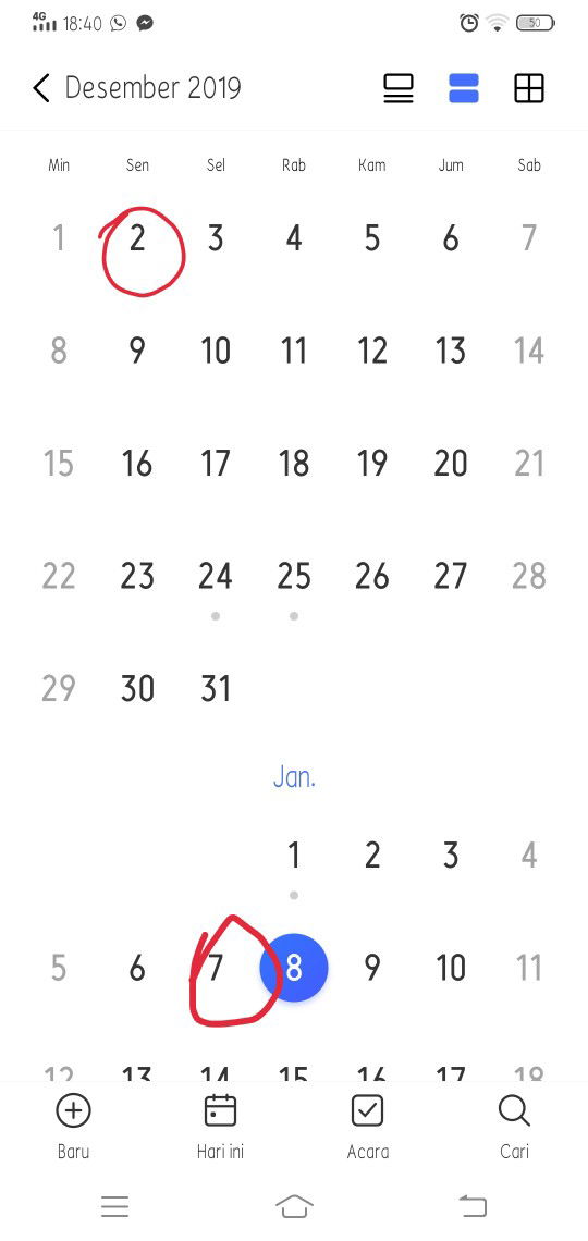 hplnya turun 2 minggu daru hpl awal