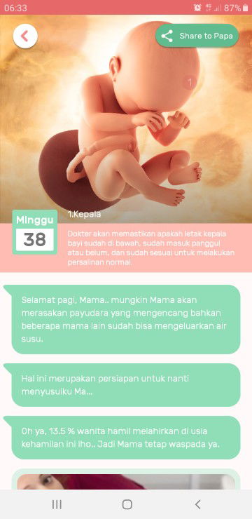 3 week lg menuju lahiran