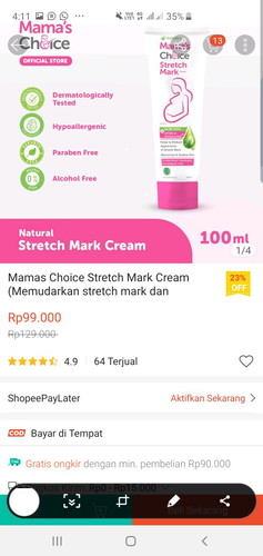 Review Stretch Mark Cream Mamas choice