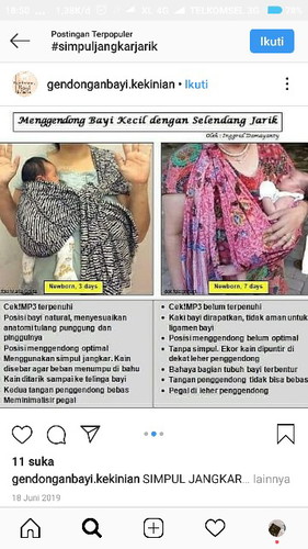 Gendong Jarik simpul Jangkar (M shape)