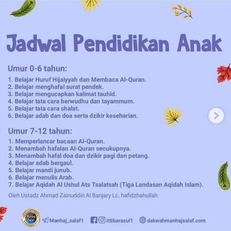 jadwal pendidikan anak
