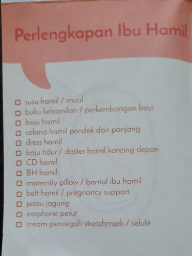 DAFTAR PERLENGKAPAN IBU & BAYI