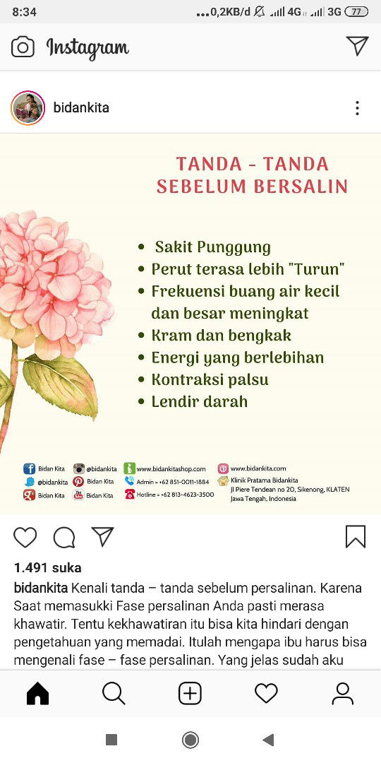 tanda2 persalinan sudah dekat