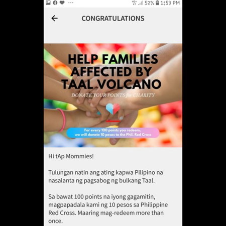 Donate your points for charity