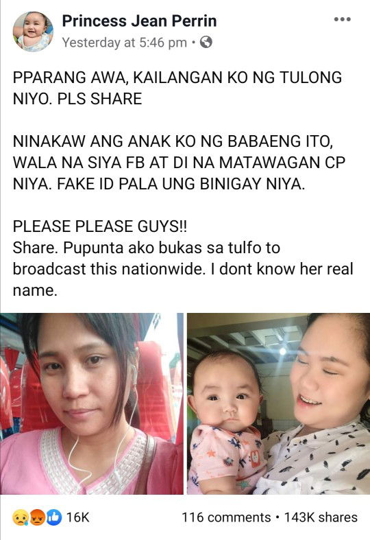 Missing Baby - Tinangay ng Yaya