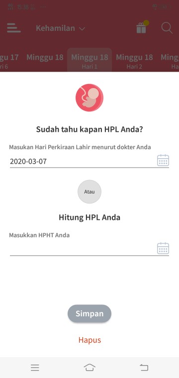 tanggal masukkan HPHT