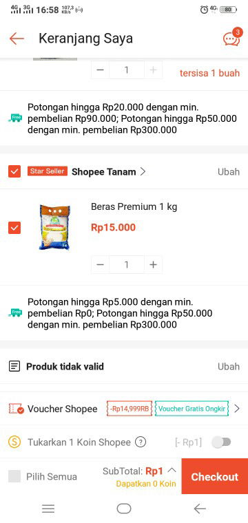 panen beras shopee tanam