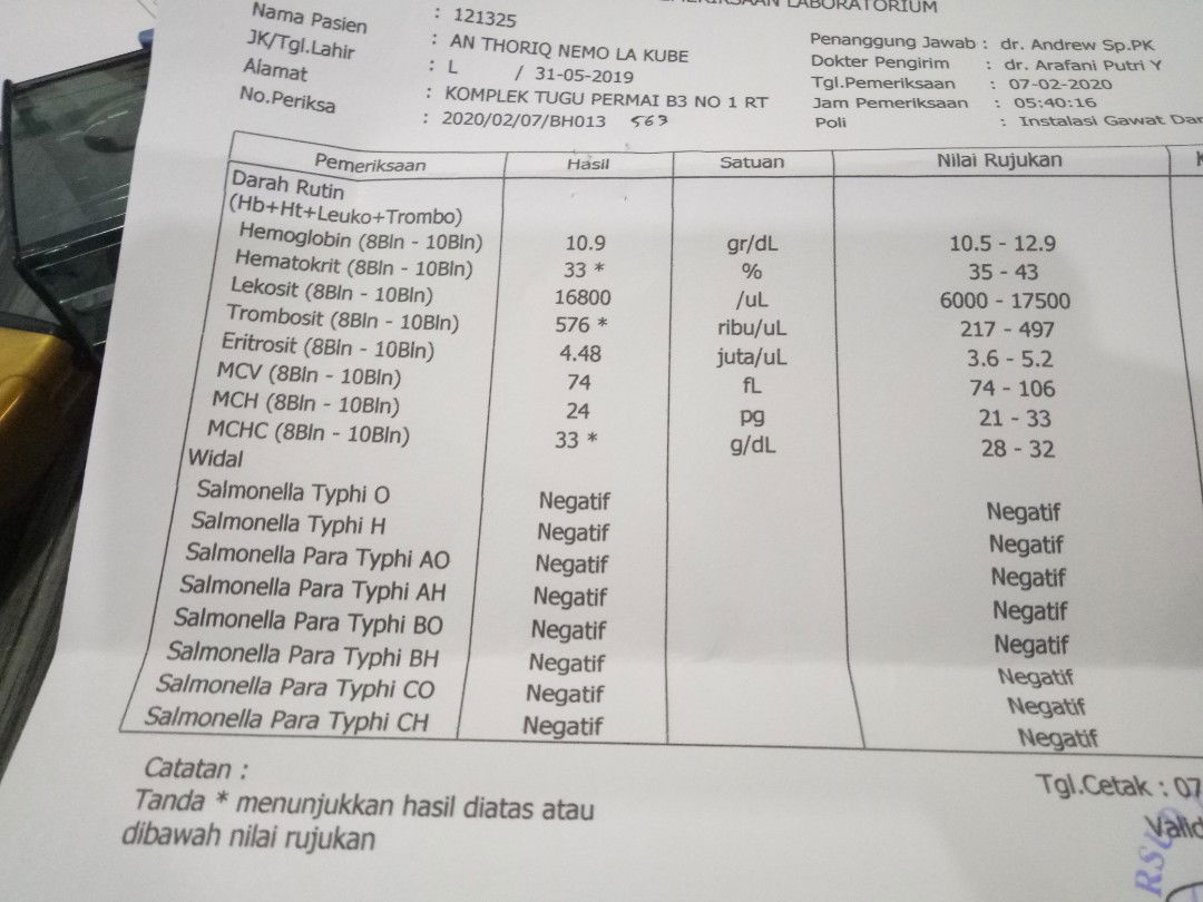 panas lebih dari 5 hari kepalanya lebih dominan panasnya