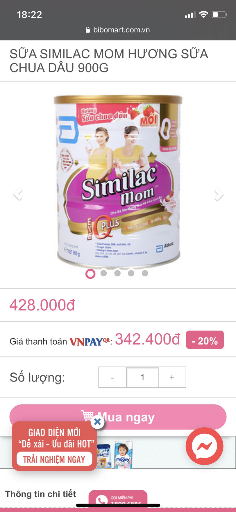 Sữa bầu Similac mom hương sữa chua dâu em mua ở Bibomart 428k,thanh lý lại 300k hộp mới nguyên và freeship ạ.Mong các mẹ ủng hộ em ạ.....