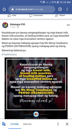 help for taal volcano victims