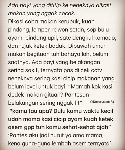 Nggak papa kok makan ini vs jangan mah itu gak boleh buat bayi