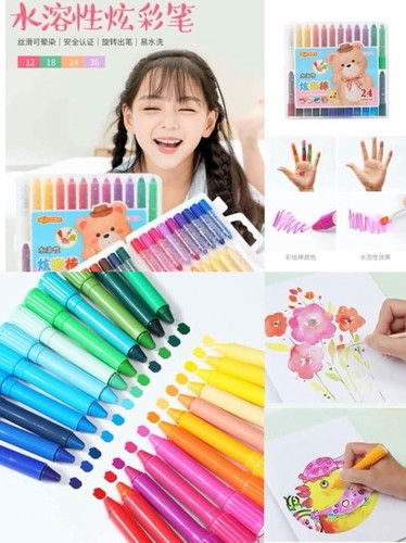 สีเทียนน้ำมันระบายน้ำ24สี