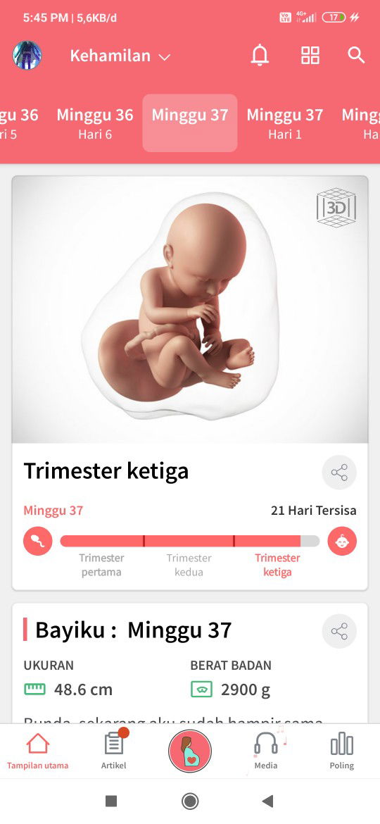 37 week belum turun panggul