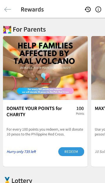 We can donate using our tAp points!