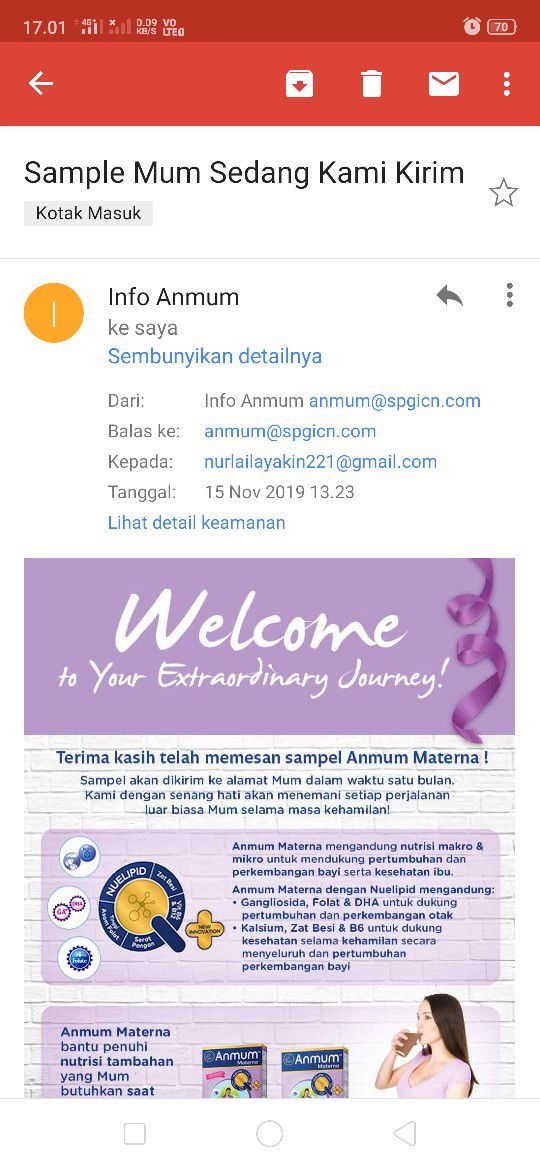 gratis sample susu Anmum