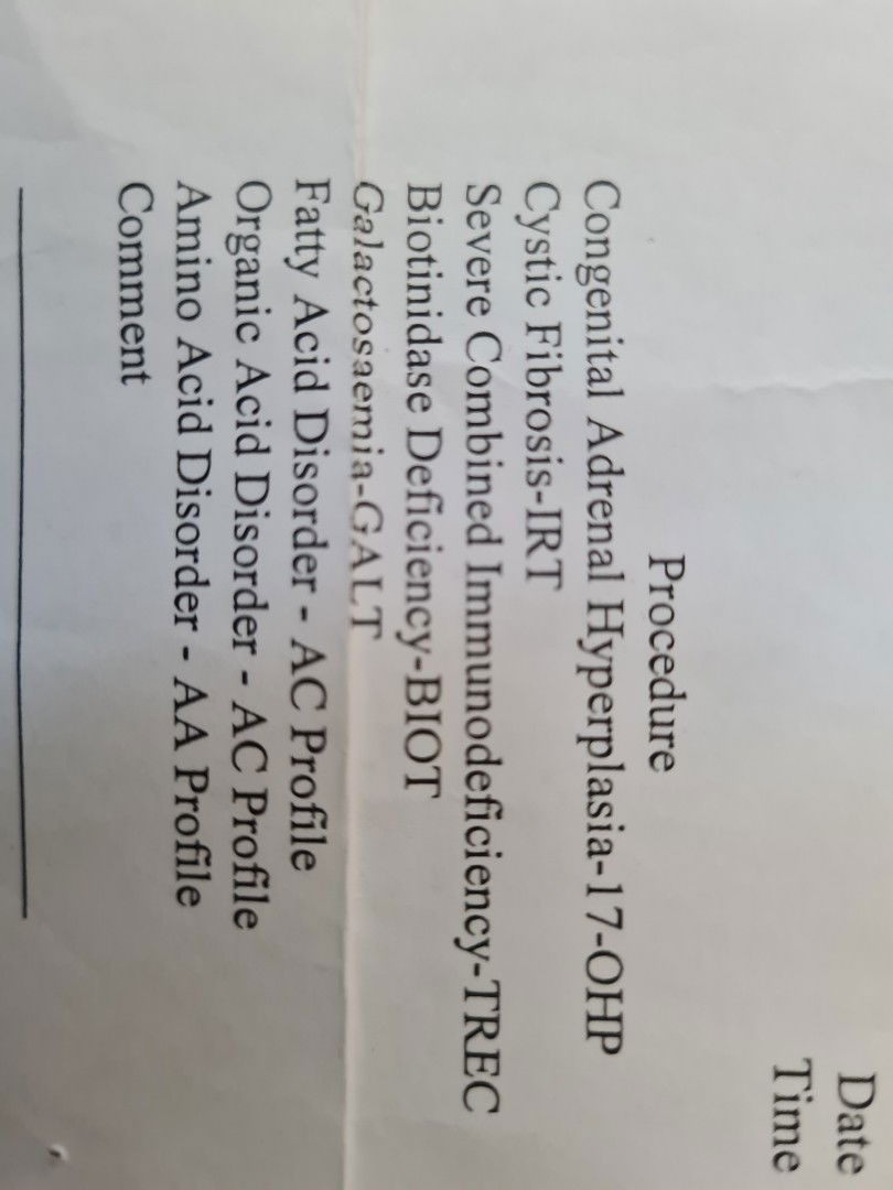 newborn early metabolism test types sharing