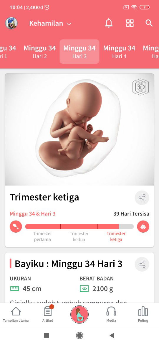 ada yg udah masuk panggul?