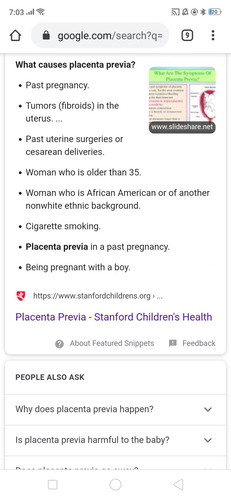 placenta previa and gender