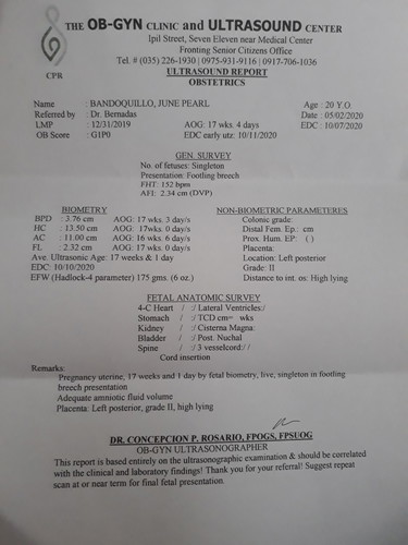 Pelvic Ultrasound Result