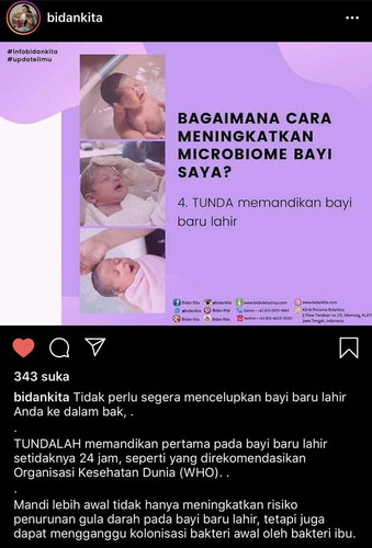 Tunda mandikkn bayi baru lahir