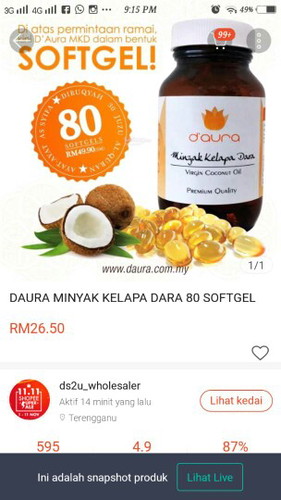 Capsule minyak kelapa dara