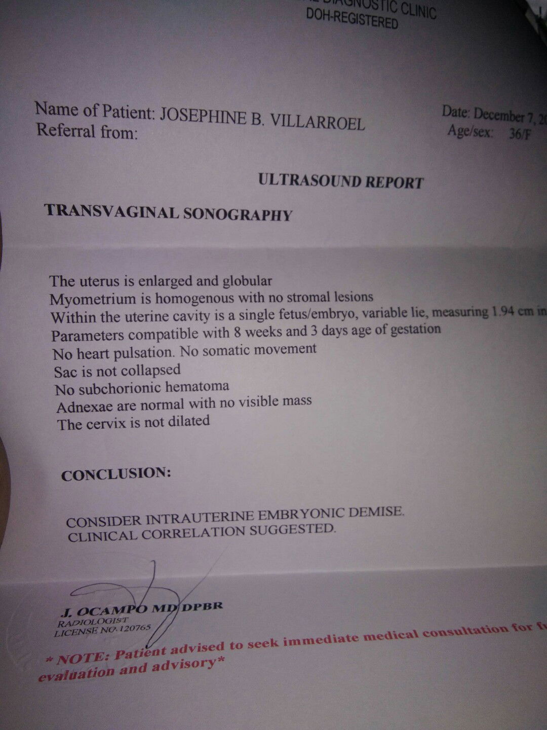 16 weeks and 4 days baby is had no heart beat...