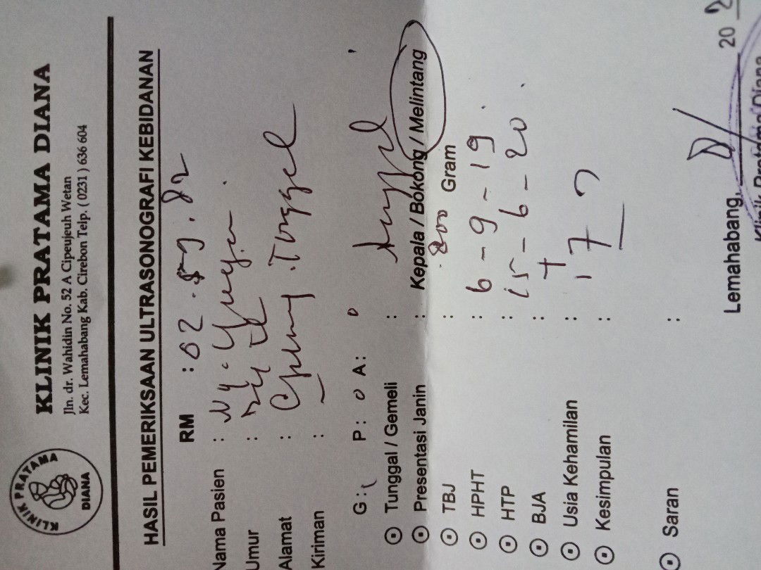 Taksiran Berat Janin saat USG