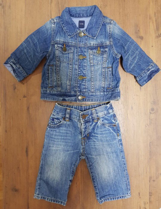 Selling this babyGap Denim Jacket Jeans 2 piece set for 6-12mo @ $13