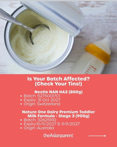 cereulide toxin in two more formula milk products