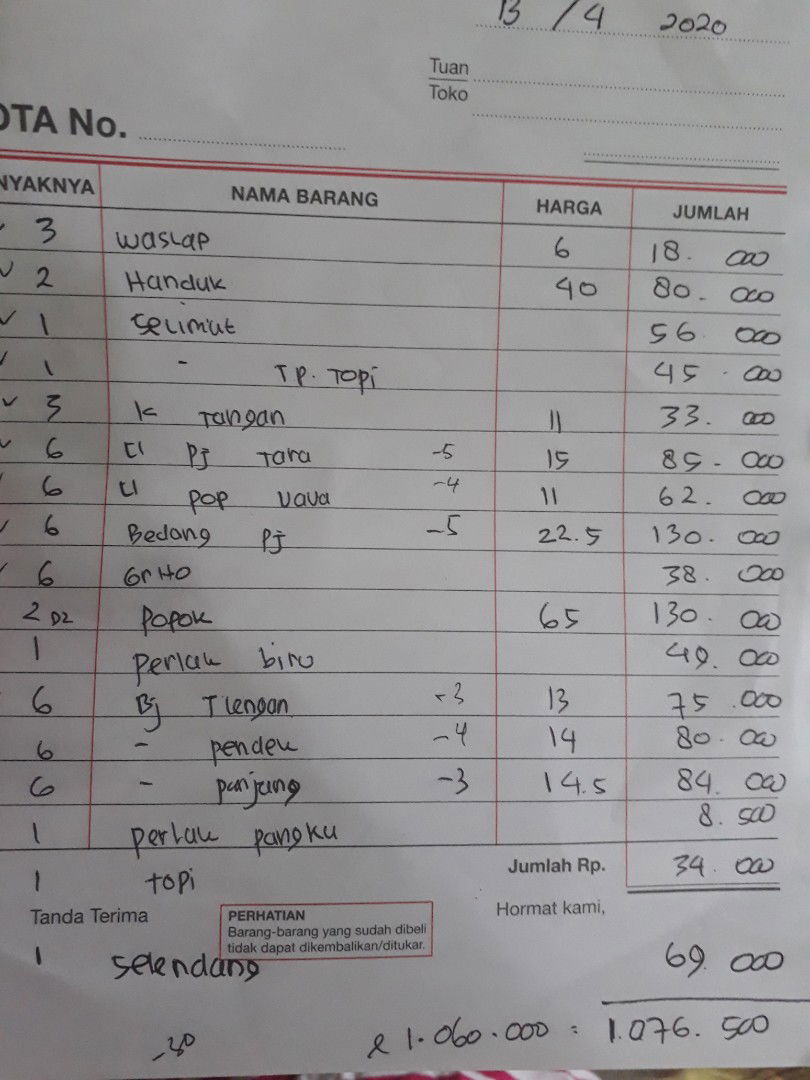 persiapan barang2 menjelang persalinan
