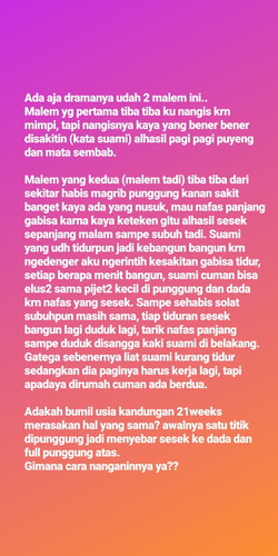 Nafas sesek & susah tidur