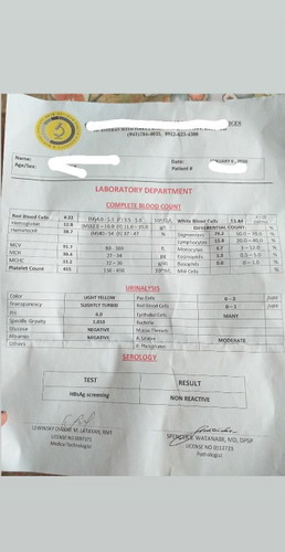 laboratory results