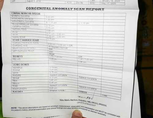 Congenital Anomaly Scan Result normal? biometry