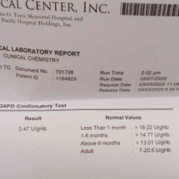G6PD Result 0.47 U/gHb
