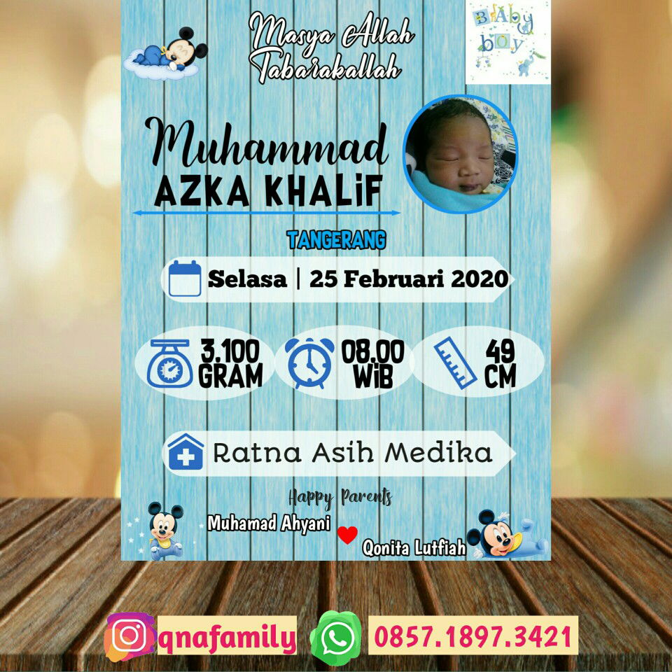 Biodata Kelahiran / Biodata Bayi