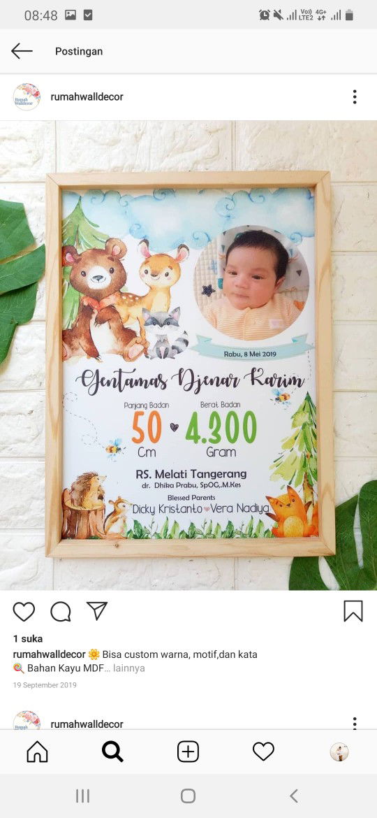 WALLDECOR UNTUK BIODATA BABY