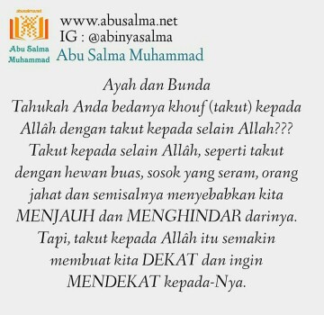 beda TAKUT kepada ALLÂH dengan TAKUT kepada Selain-Nya
