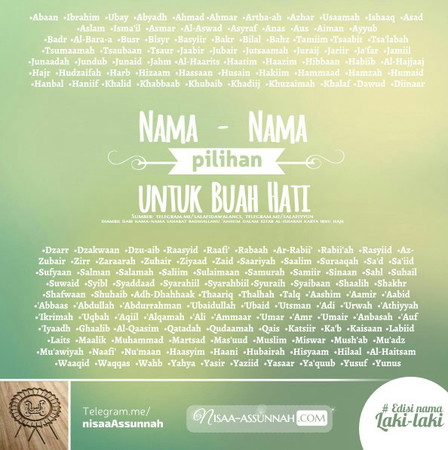 Nama nama pilihan untuk buah hati