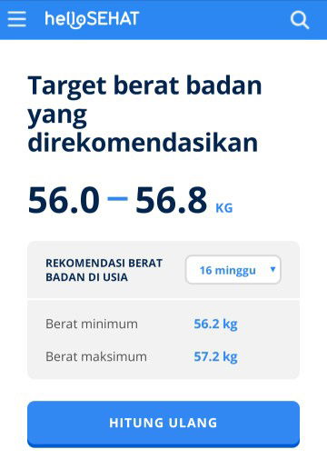 Berat badan di usia kandungan 4 bulan