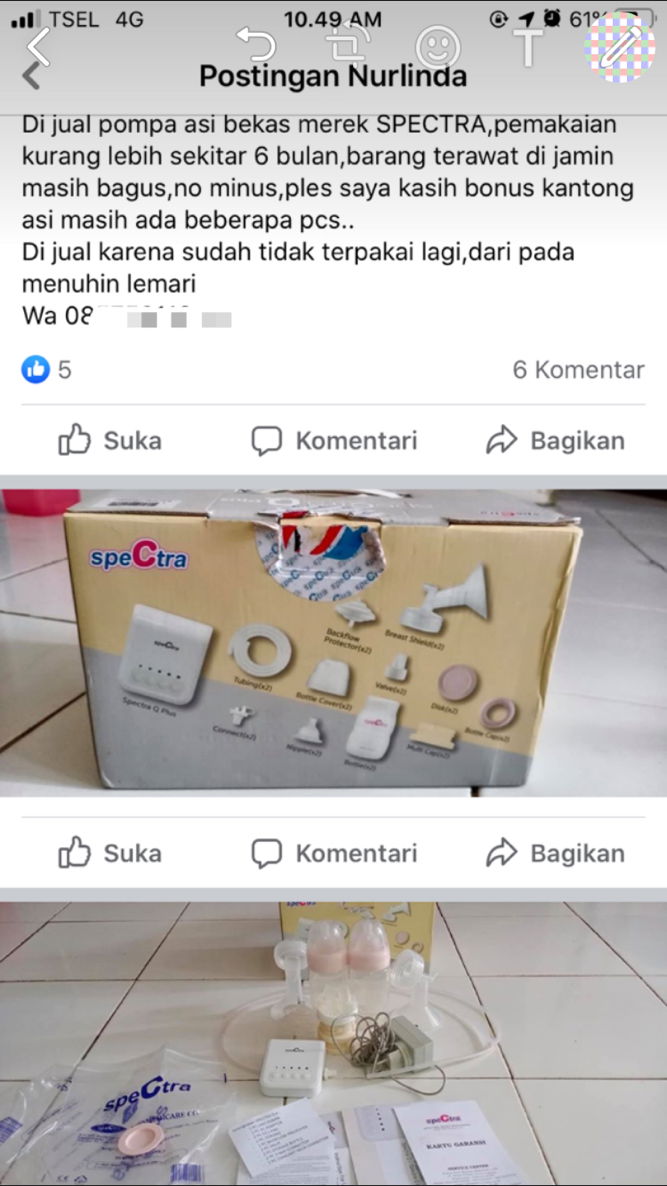 Beli pompa asi second atau baru ?