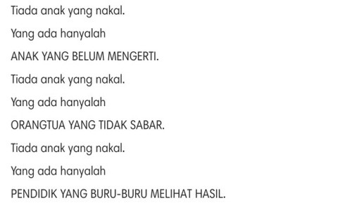 Tidak Ada Anak yang Nakal