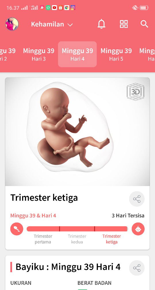 GK tenang LG tgl tunggu lhran aj tp debaynya msh enteng aj mules tp blm ada tanda"mau lahiran