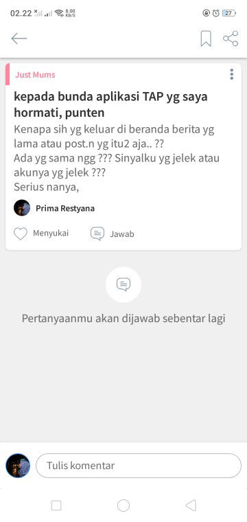 tidak pernah ada jawaban